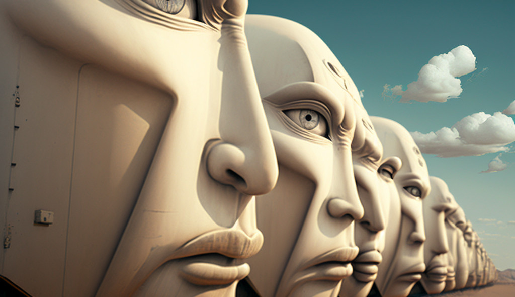 A line of human faces The Silent Sons of Propaganda